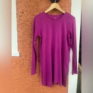 J. Jill Perfect 100% Pima Cotton Crew Neck Tunic Women's Size Small Berry Pink